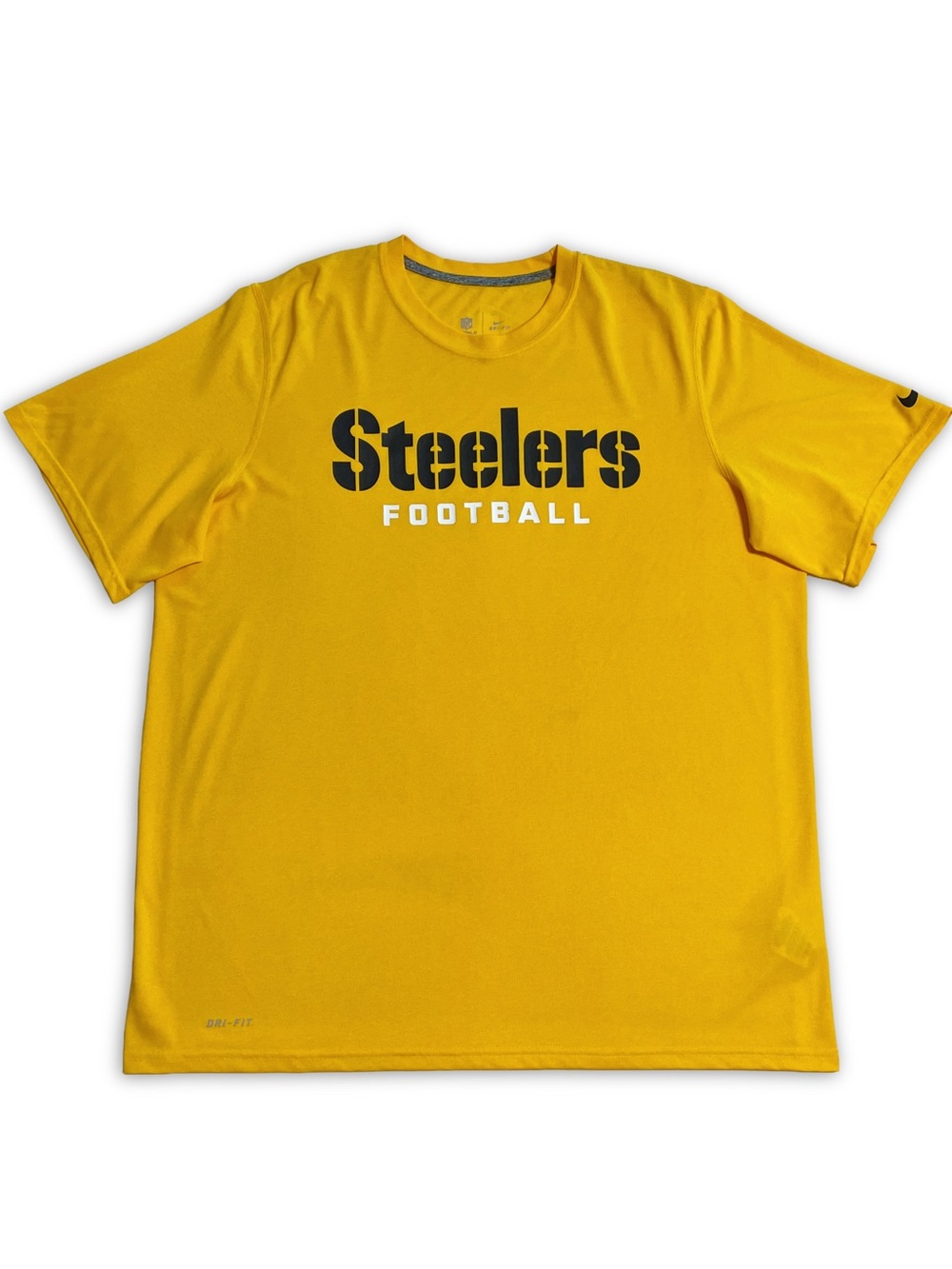 Nike On Field Dri Fit NFL Pittsburgh Steelers Shirt Gold Yellow Lightweight
